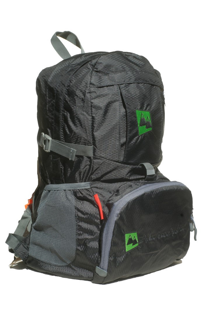 black folding backpack