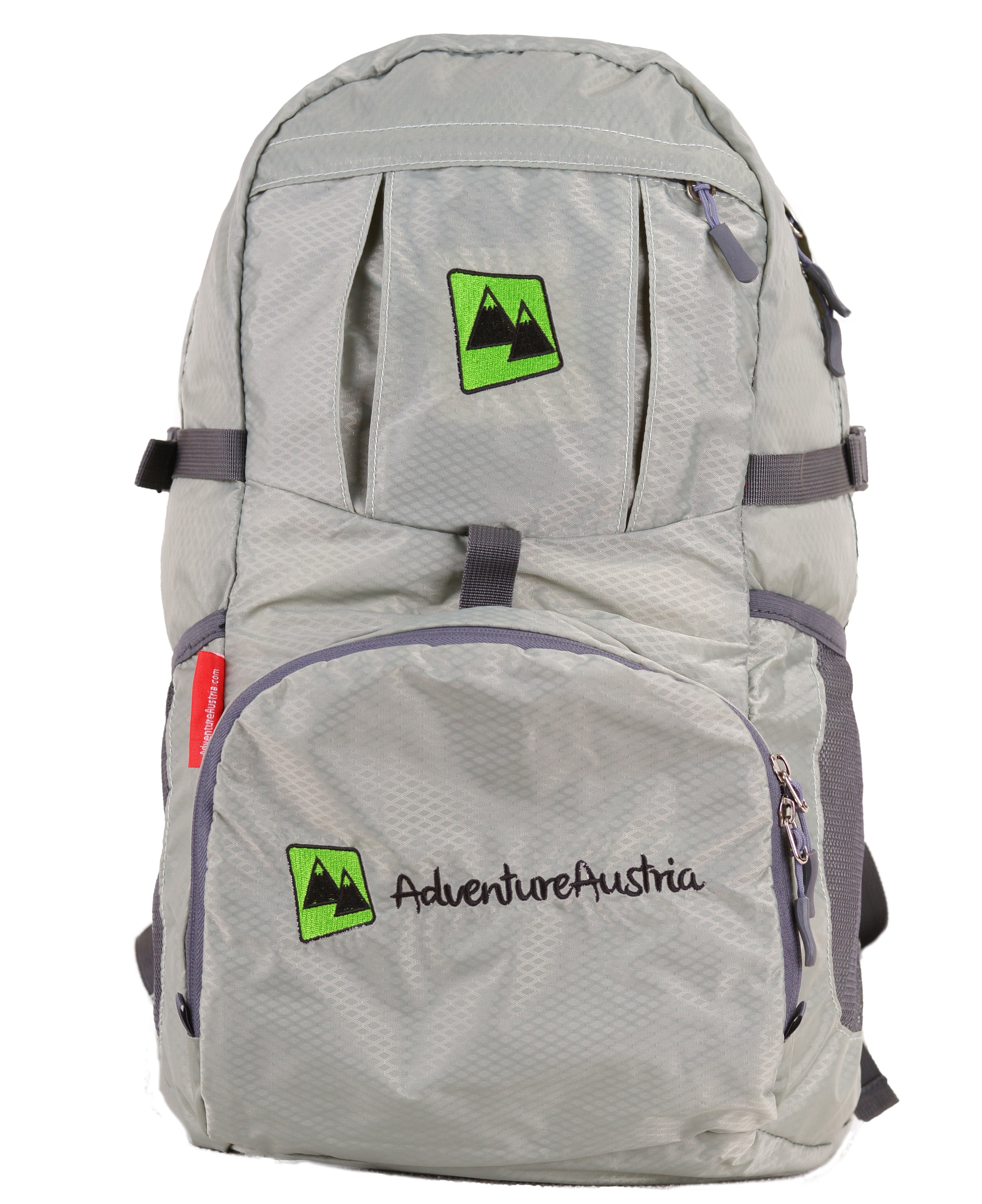 grey folding backpack