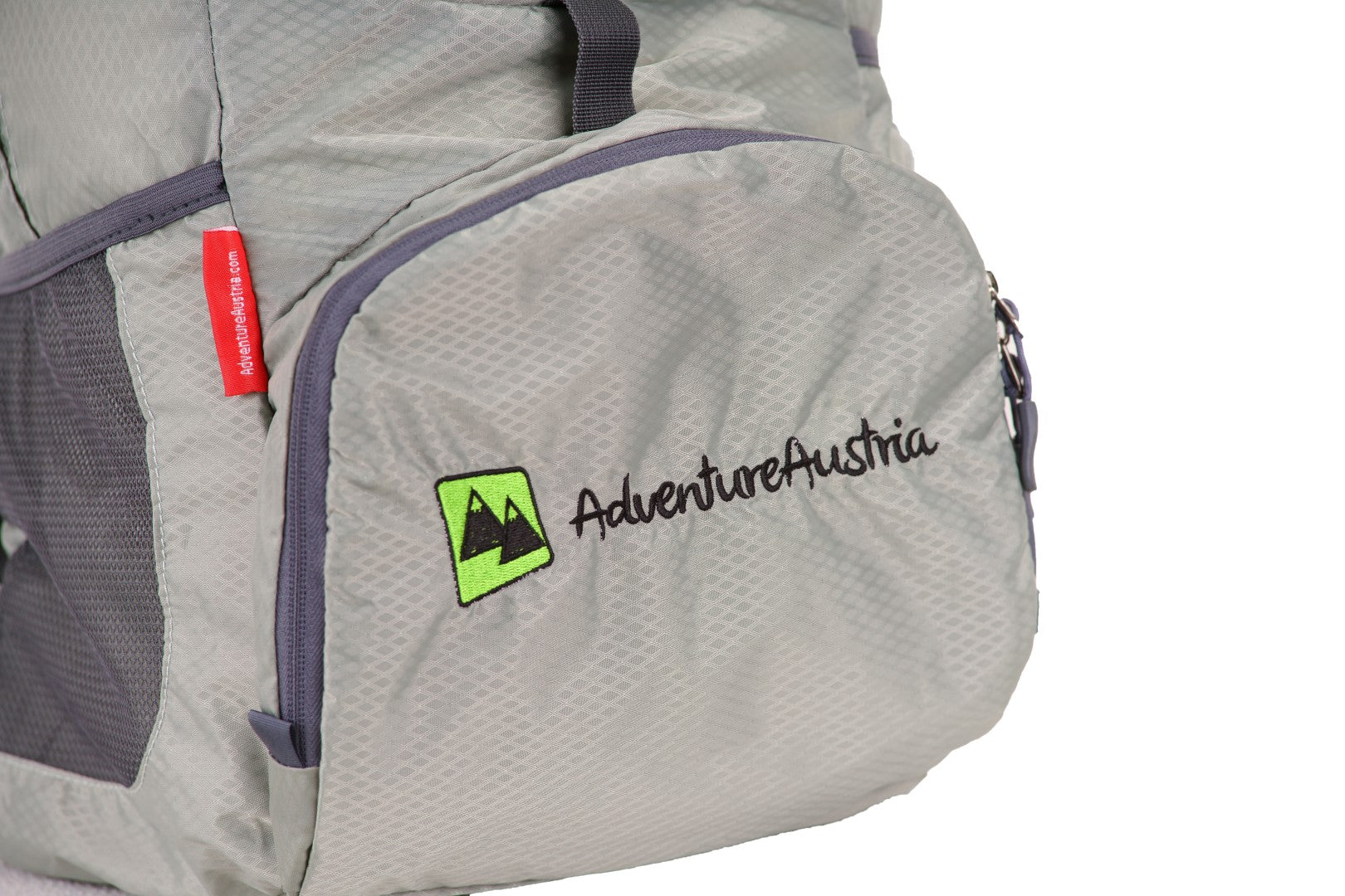 grey folding backpack